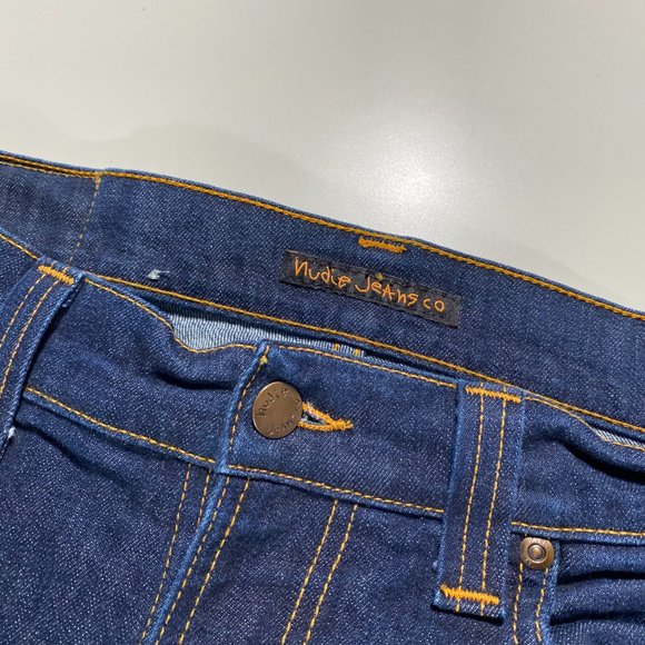 Nudie Jeans Thin Finn Org. Dry Ecru Embo slim fit Jeans mens size 32x32 - Picture 4 of 11